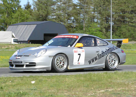 Vinderbilen fra Ring Djursland i maj. Team Lindholm Biler-Porschen.